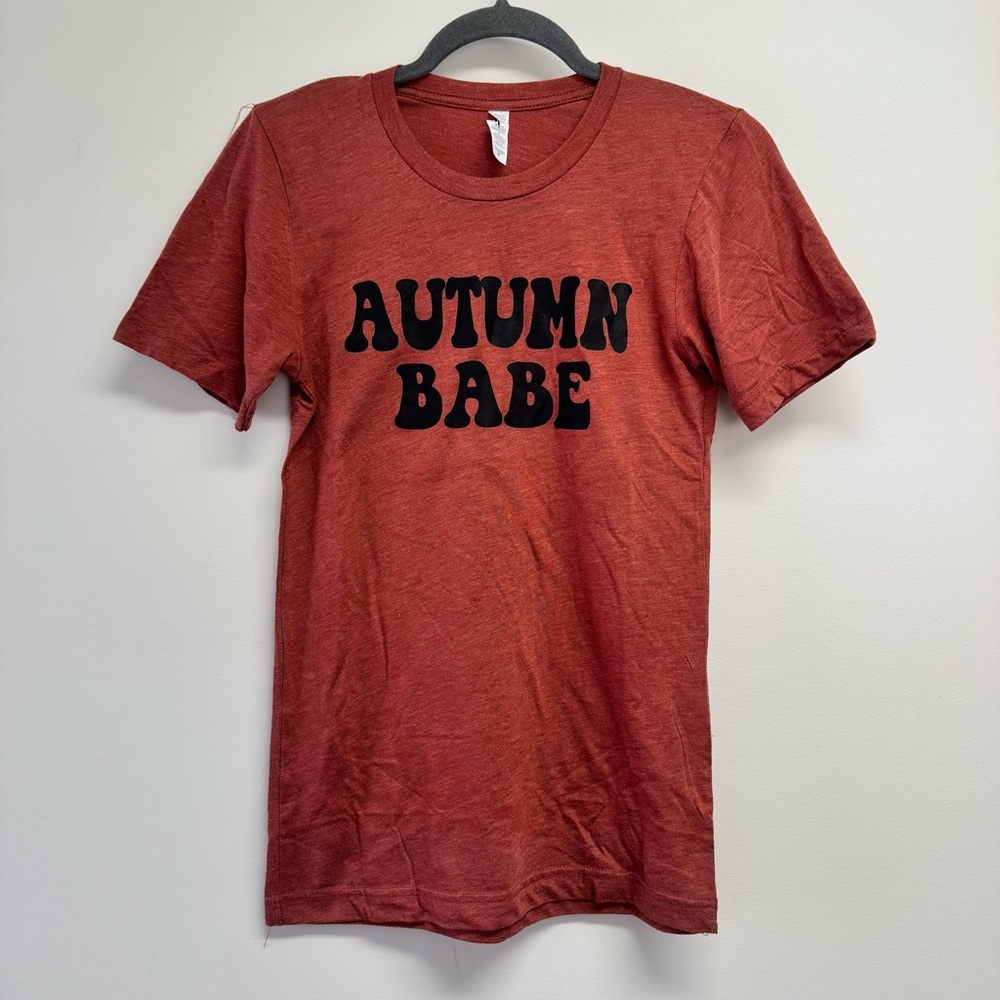 Next Level Apparel Burnt Orange "Autumn Babe" Short Sleeve Tee Size XS